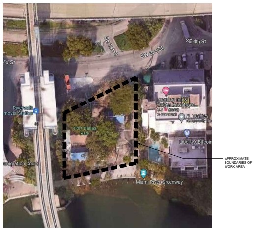 Fort Dallas Park Aerial View of Boundaries