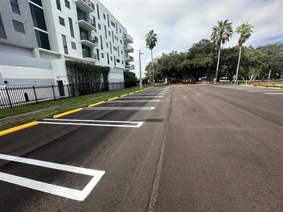 Photo of the newly renovated Legion Park Parking Lot