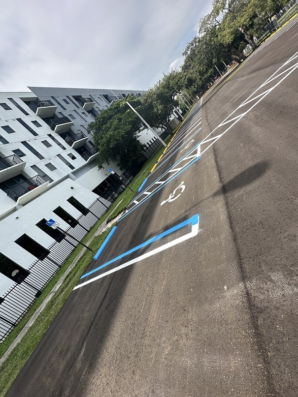 Photo of the newly renovated Legion Park Parking Lot 