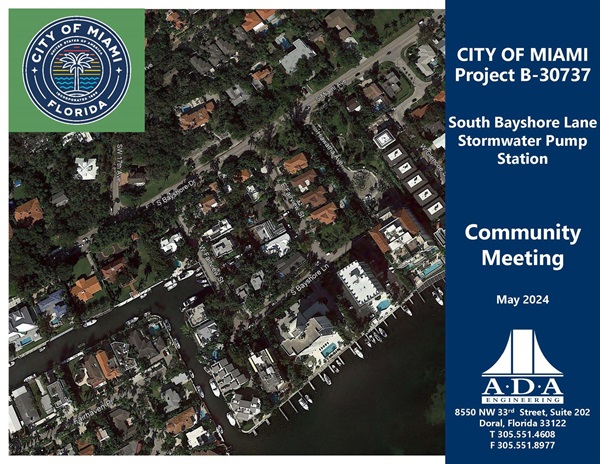 S. Bayshore Lane Pumpstation Phase II Presentation - Cover Page With Aerial Location Map