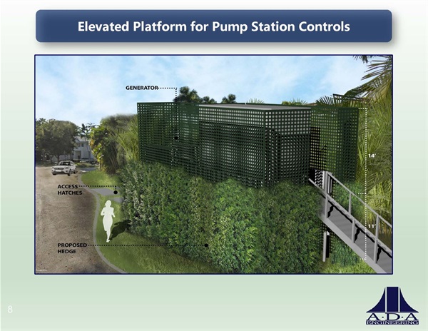 S. Bayshore Lane Pumpstation Phase II Presentation - Elevated Platform for Pump Station Controls Rendering