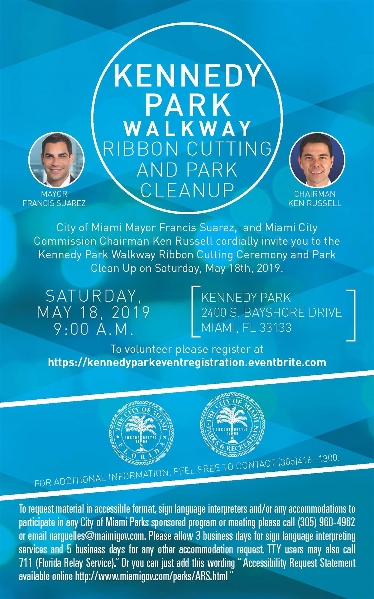 Kennedy Park Walkway Ribbon Cutting & Park Clean Up Miami